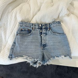 ZARA high rise ripped shorts